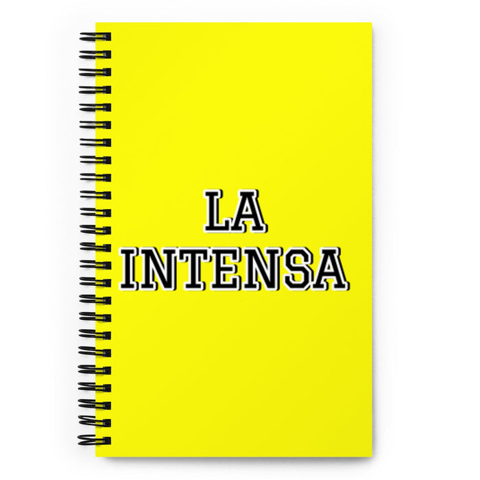 La Intensa The Intense One | Yellow Spiral Notebook, 140 Dotted Sheets | Funny Gift Idea Home Office Work | Mexican Spanish Pride Gift Mexicada