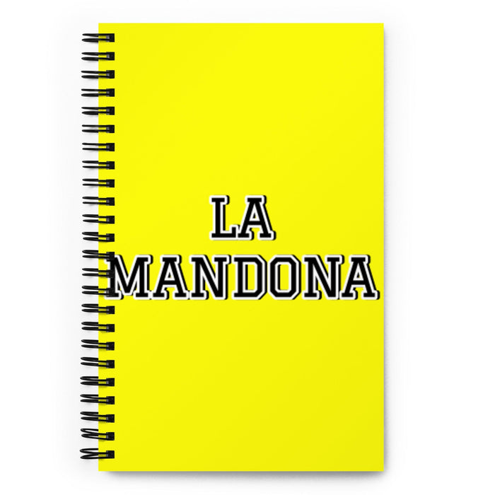 La Mandona The Bossy One | Yellow Spiral Notebook, 140 Dotted Sheets | Funny Gift Idea Home Office Work | Mexican Spanish Pride Gift Mexicada