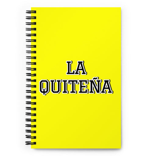 La Quiteña The Quito Resident | Yellow Spiral Notebook, 140 Dotted Sheets | Funny Gift Idea Home Office Work | Mexican Spanish Pride Gift Mexicada