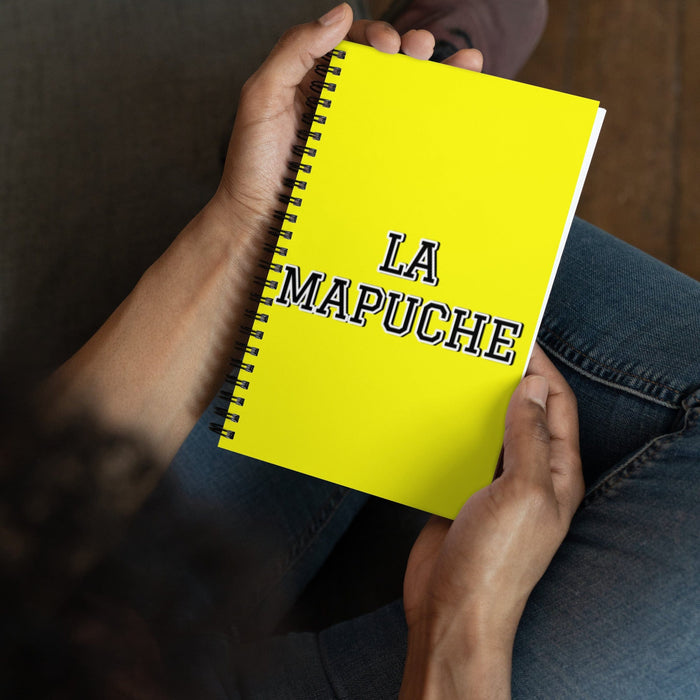 La Mapuche The Mapuche | Yellow Spiral Notebook, 140 Dotted Sheets | Funny Gift Idea Home Office Work | Mexican Spanish Pride Gift Mexicada