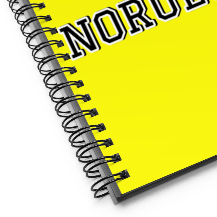 La Noruega The Norwegian | Yellow Spiral Notebook, 140 Dotted Sheets | Funny Gift Idea Home Office Work | Mexican Spanish Pride Gift Mexicada