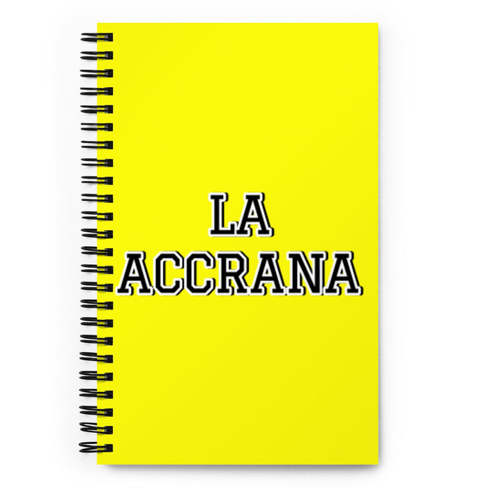 La Accrana The Accra Resident | Yellow Spiral Notebook, 140 Dotted Sheets | Funny Gift Idea Home Office Work | Mexican Spanish Pride Gift Mexicada