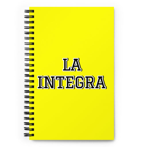 La Integra The Integrity One | Yellow Spiral Notebook, 140 Dotted Sheets | Funny Gift Idea Home Office Work | Mexican Spanish Pride Gift Mexicada