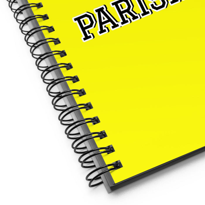 La Parisina The Parisian | Yellow Spiral Notebook, 140 Dotted Sheets | Funny Gift Idea Home Office Work | Mexican Spanish Pride Gift Mexicada