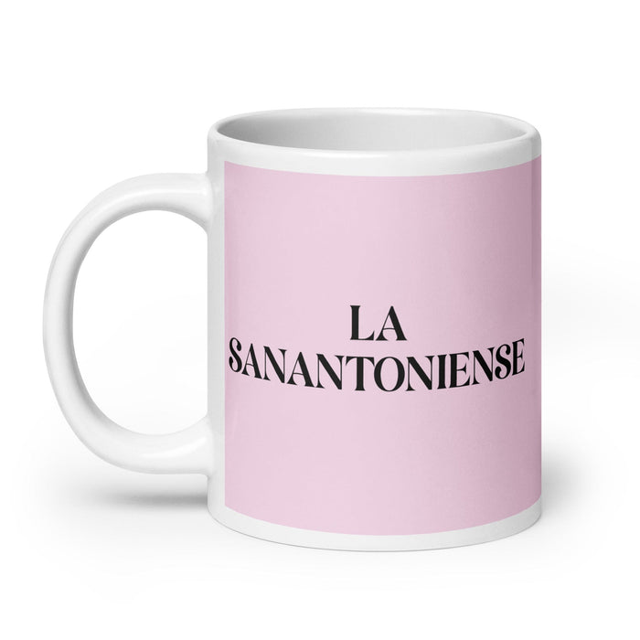 La Sanantoniense The San Antonio Resident Funny Home Office Work Coffee Mug Mexican Spanish Pride Gift White Glossy Cup Light Pink Card Mug Mexicada