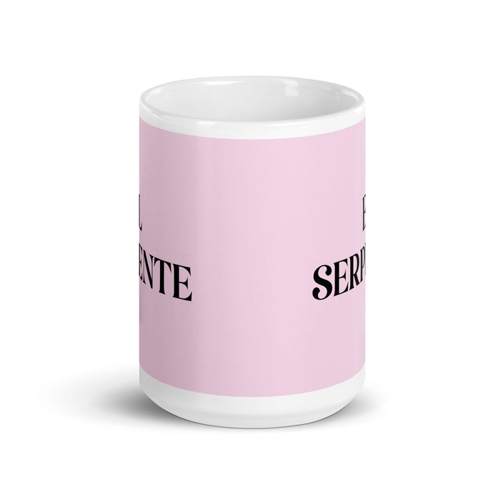 El Serpiente The Snake Funny Home Office Work Coffee Mug Mexican Spanish Pride Gift White Glossy Cup Light Pink Card Mug Mexicada