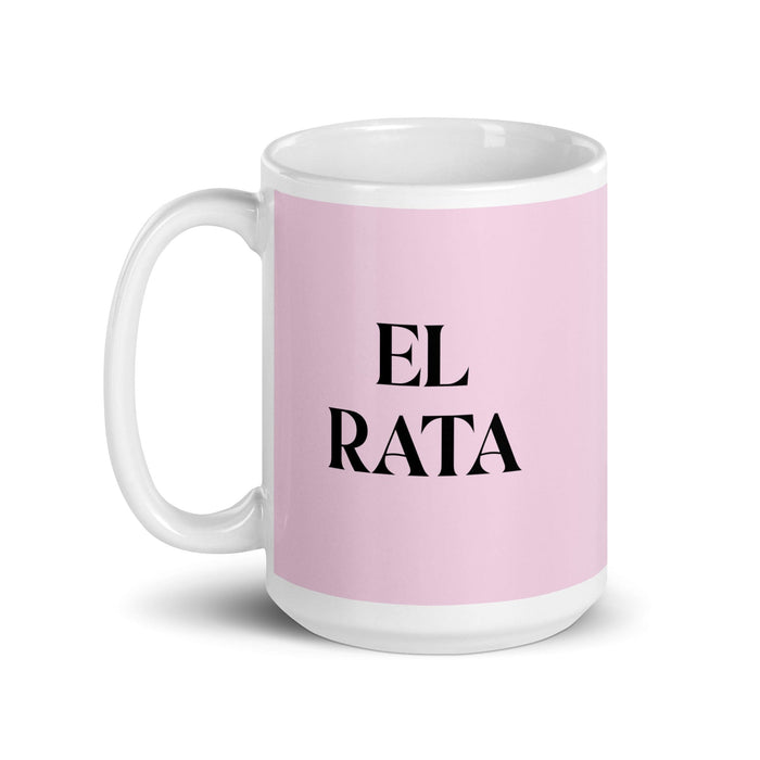 El Rata The Rat Funny Home Office Work Coffee Mug Mexican Spanish Pride Gift White Glossy Cup Light Pink Card Mug Mexicada