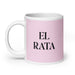 El Rata The Rat Funny Home Office Work Coffee Mug Mexican Spanish Pride Gift White Glossy Cup Light Pink Card Mug Mexicada