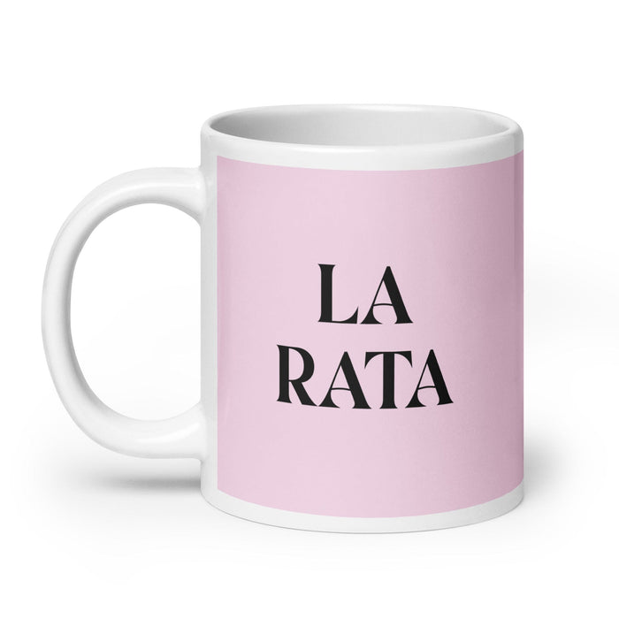 La Rata The Rat Funny Home Office Work Coffee Mug Mexican Spanish Pride Gift White Glossy Cup Light Pink Card Mug Mexicada