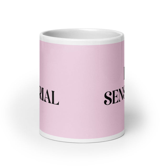 La Sensorial The Sensory Funny Home Office Work Coffee Mug Mexican Spanish Pride Gift White Glossy Cup Light Pink Card Mug Mexicada