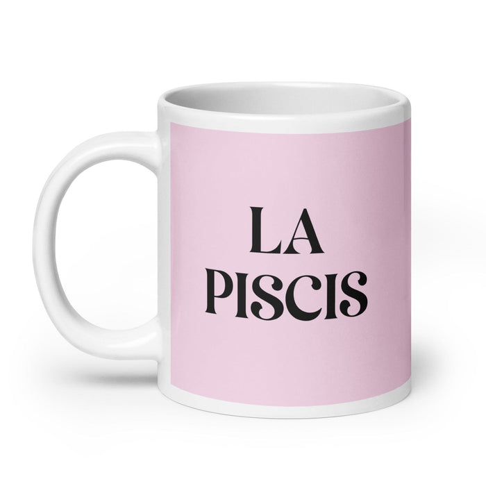 La Piscis The Pisces Funny Home Office Work Coffee Mug Mexican Spanish Pride Gift White Glossy Cup Light Pink Card Mug Mexicada