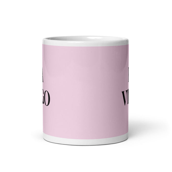 La Virgo The Virgo Funny Home Office Work Coffee Mug Mexican Spanish Pride Gift White Glossy Cup Light Pink Card Mug Mexicada