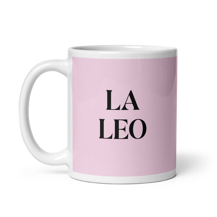 La Leo The Leo Funny Home Office Work Coffee Mug Mexican Spanish Pride Gift White Glossy Cup Light Pink Card Mug Mexicada