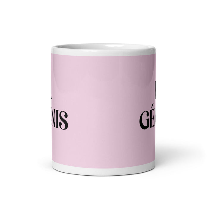 El Géminis The Gemini Funny Home Office Work Coffee Mug Mexican Spanish Pride Gift White Glossy Cup Light Pink Card Mug Mexicada