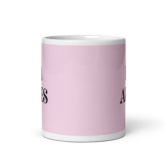 La Aries The Aries Funny Home Office Work Coffee Mug Mexican Spanish Pride Gift White Glossy Cup Light Pink Card Mug Mexicada