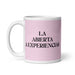 La Abierta A Experiencias The Open To Experiences Funny Home Office Work Coffee Mug Mexican Spanish Pride Gift White Glossy Cup Light Pink Card Mug Mexicada