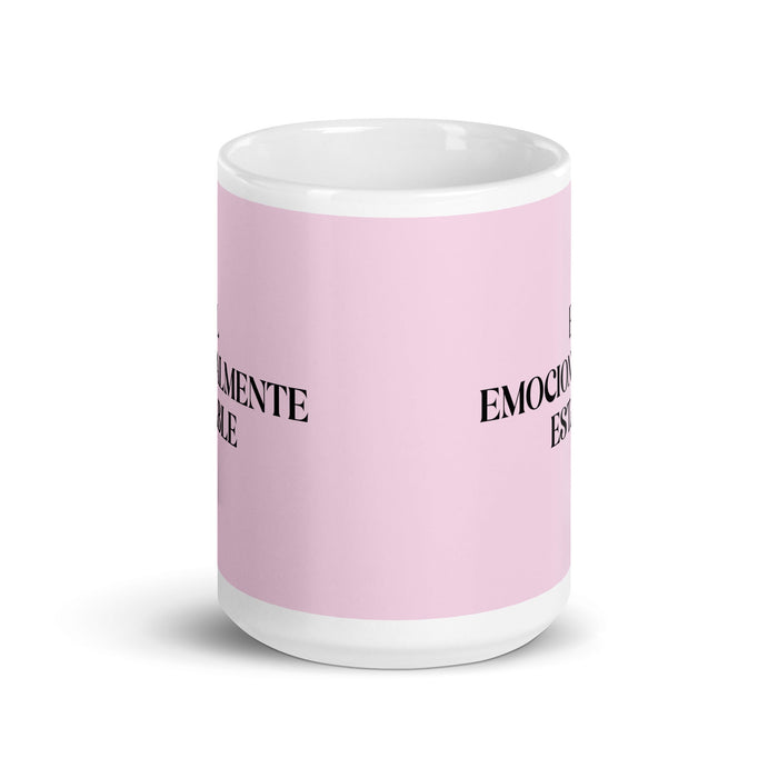 El Emocionalmente Estable The Emotionally Stable Funny Home Office Work Coffee Mug Mexican Spanish Pride Gift White Glossy Cup Light Pink Card Mug Mexicada