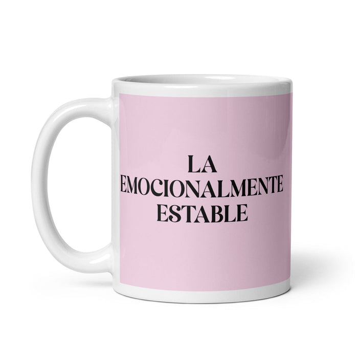 La Emocionalmente Estable The Emotionally Stable Funny Home Office Work Coffee Mug Mexican Spanish Pride Gift White Glossy Cup Light Pink Card Mug Mexicada