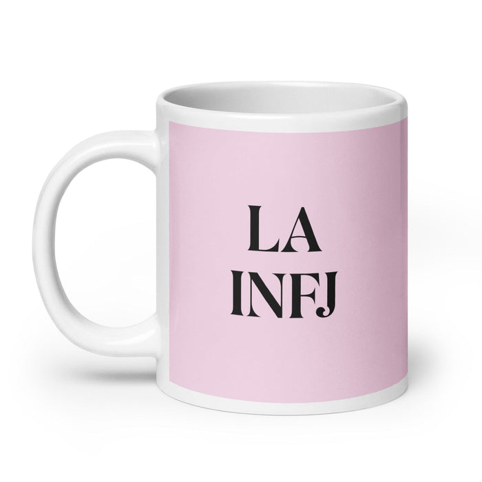 La INFJ The Advocate MBTI Personality Funny Home Office Work Coffee Mug Mexican Spanish Pride Gift White Glossy Cup Light Pink Card Mug Mexicada