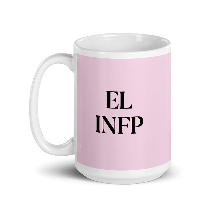 El INFP The Mediator MBTI Personality Funny Home Office Work Coffee Mug Mexican Spanish Pride Gift White Glossy Cup Light Pink Card Mug Mexicada