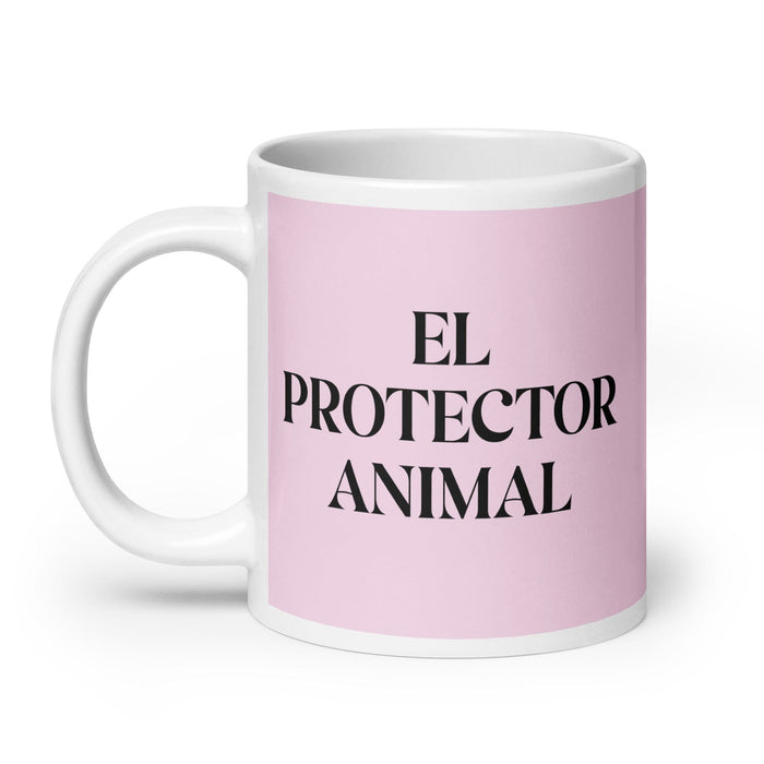 El Protector Animal The Animal Protector Funny Home Office Work Coffee Mug Mexican Spanish Pride Gift White Glossy Cup Light Pink Card Mug Mexicada