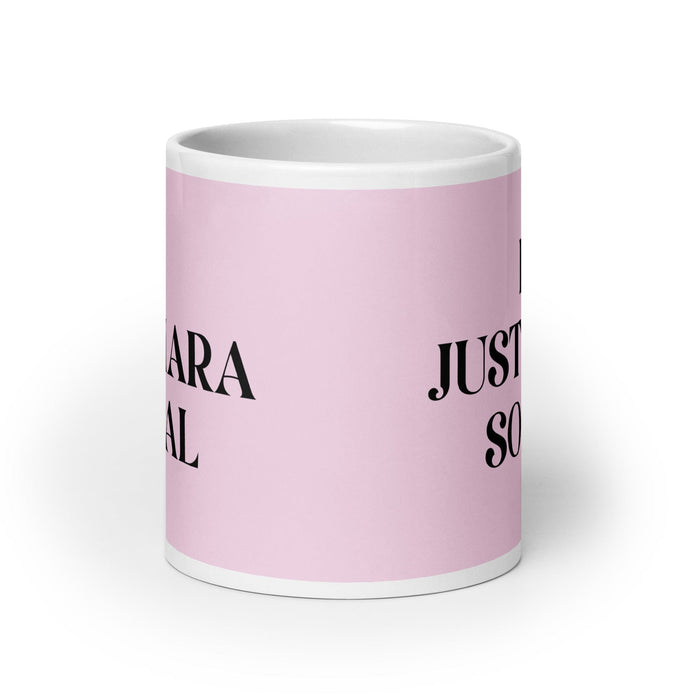 La Justiciara Social The Social Justice Advocate Funny Home Office Work Coffee Mug Mexican Spanish Pride Gift White Glossy Cup Light Pink Card Mug Mexicada