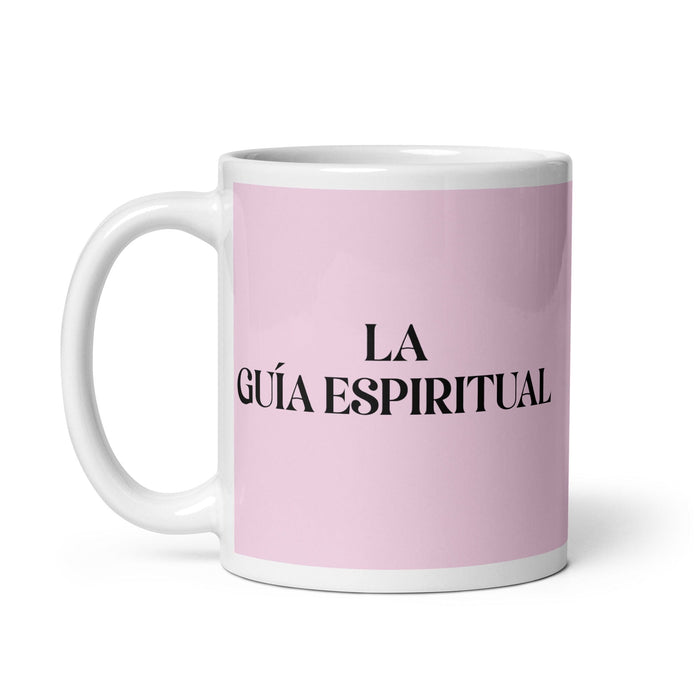 La Guía Espiritual The Spiritual Guide Funny Home Office Work Coffee Mug Mexican Spanish Pride Gift White Glossy Cup Light Pink Card Mug Mexicada