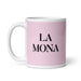 La Mona The Monkey Funny Home Office Work Coffee Mug Mexican Spanish Pride Gift White Glossy Cup Light Pink Card Mug Mexicada