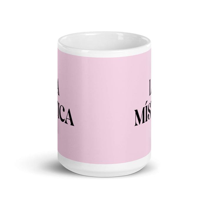 La Mística The Mystic Funny Home Office Work Coffee Mug Mexican Spanish Pride Gift White Glossy Cup Light Pink Card Mug Mexicada