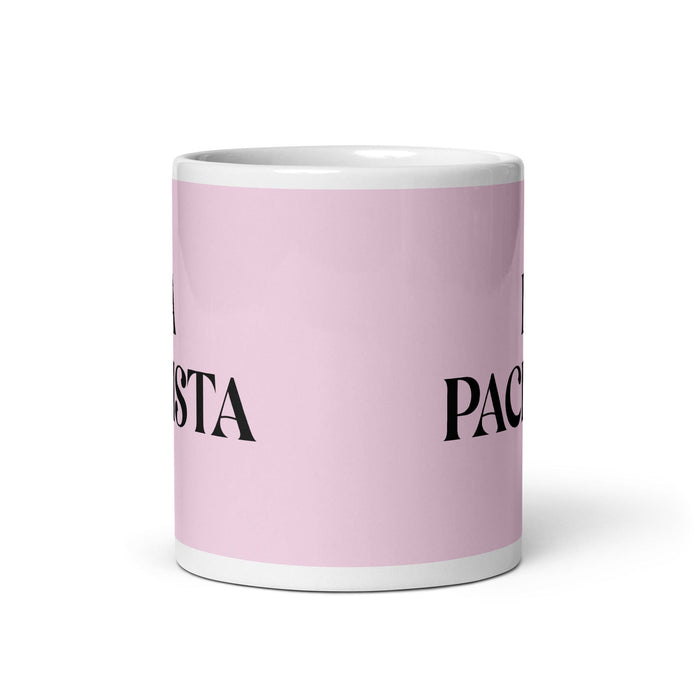 La Pacifista The Pacifist Funny Home Office Work Coffee Mug Mexican Spanish Pride Gift White Glossy Cup Light Pink Card Mug Mexicada