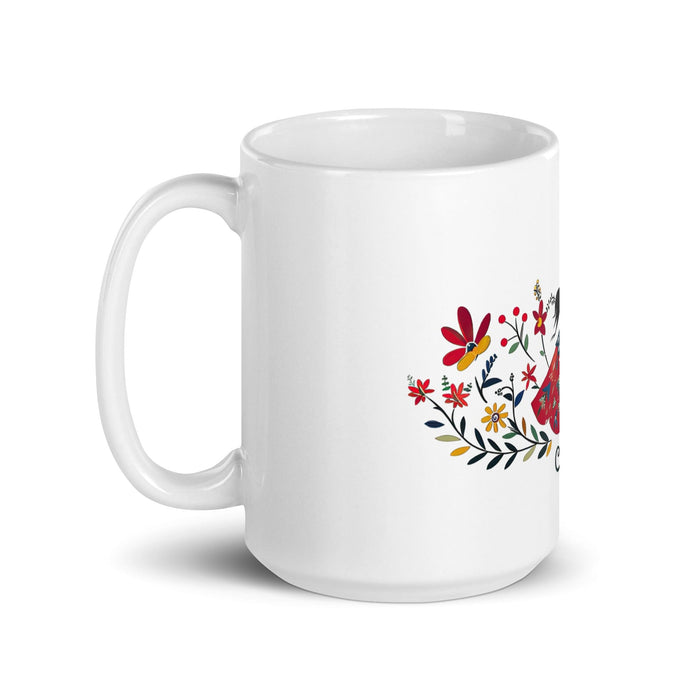 Carmen Exclusive Name Art Piece Home Office Work Coffee Mug Mexican Spanish Pride Gift Cup One-Of-A-Kind Calligraphy White Glossy Mug | C9 Mexicada