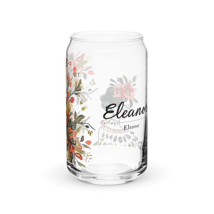 Eleanor Exclusive Name Art Piece Can-Shaped Glass Home Office Work Mexican Spanish Pride Gift Cup One-Of-A-Kind Calligraphy Glass | E12 Mexicada