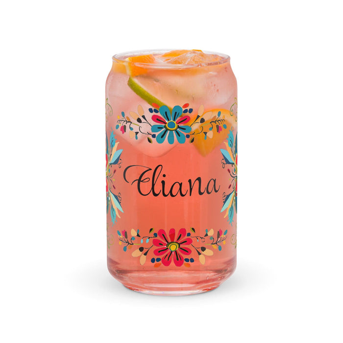 Eliana Exclusive Name Art Piece Can-Shaped Glass Home Office Work Mexican Spanish Pride Gift Cup One-Of-A-Kind Calligraphy Glass | E8 Mexicada