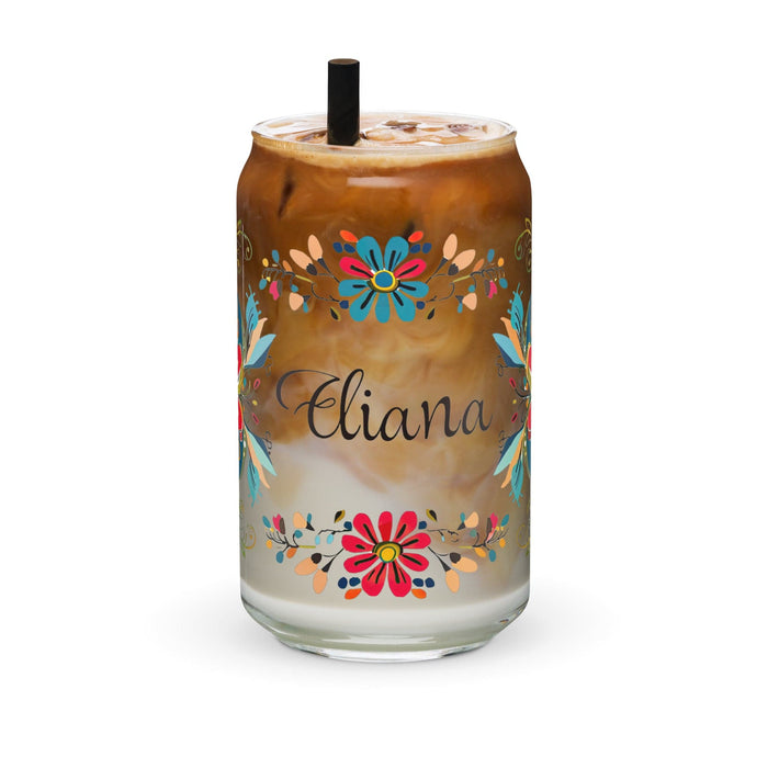 Eliana Exclusive Name Art Piece Can-Shaped Glass Home Office Work Mexican Spanish Pride Gift Cup One-Of-A-Kind Calligraphy Glass | E8 Mexicada