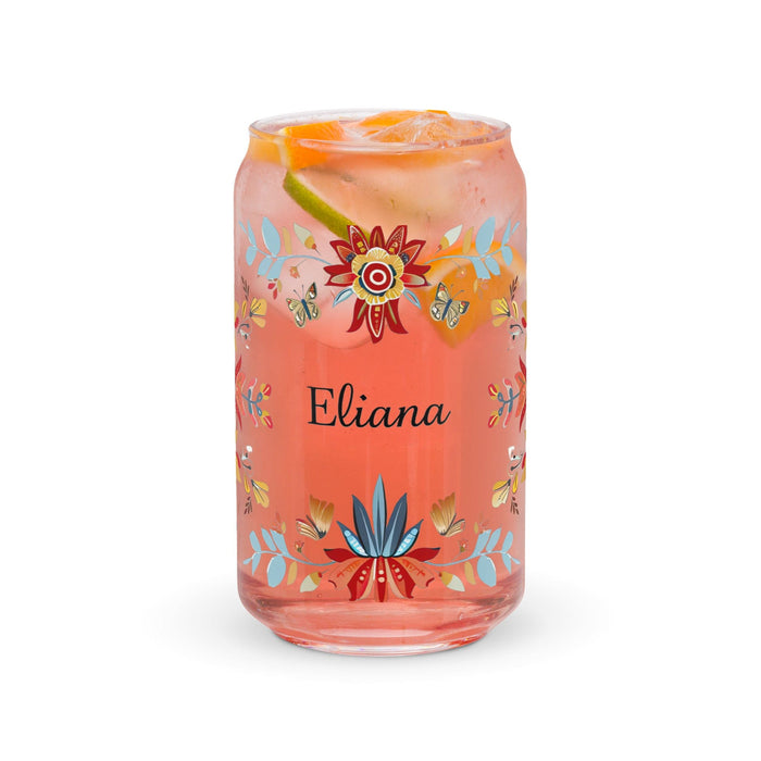 Eliana Exclusive Name Art Piece Can-Shaped Glass Home Office Work Mexican Spanish Pride Gift Cup One-Of-A-Kind Calligraphy Glass | E6 Mexicada