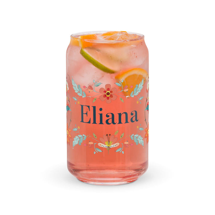 Eliana Exclusive Name Art Piece Can-Shaped Glass Home Office Work Mexican Spanish Pride Gift Cup One-Of-A-Kind Calligraphy Glass | E32 Mexicada