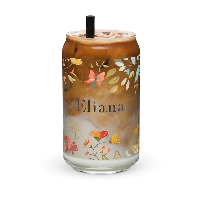 Eliana Exclusive Name Art Piece Can-Shaped Glass Home Office Work Mexican Spanish Pride Gift Cup One-Of-A-Kind Calligraphy Glass | E31 Mexicada