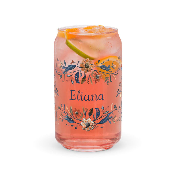 Eliana Exclusive Name Art Piece Can-Shaped Glass Home Office Work Mexican Spanish Pride Gift Cup One-Of-A-Kind Calligraphy Glass | E30 Mexicada