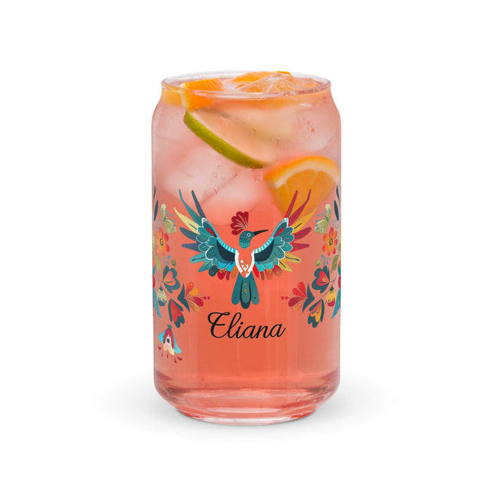 Eliana Exclusive Name Art Piece Can-Shaped Glass Home Office Work Mexican Spanish Pride Gift Cup One-Of-A-Kind Calligraphy Glass | E29 Mexicada