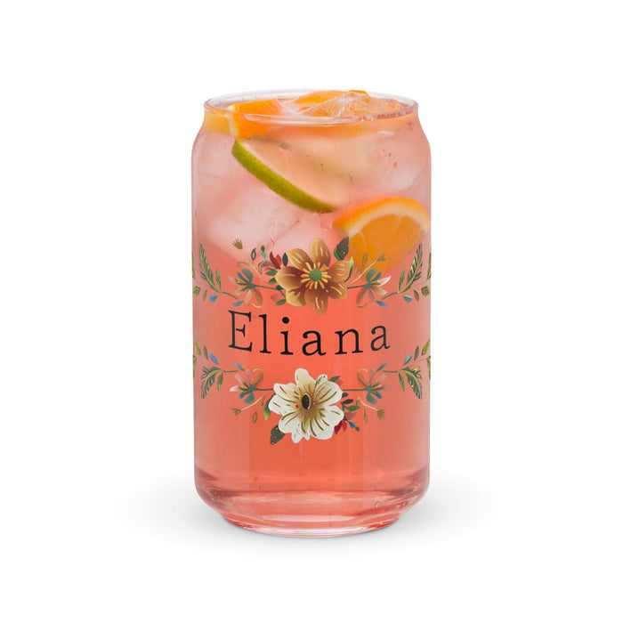 Eliana Exclusive Name Art Piece Can-Shaped Glass Home Office Work Mexican Spanish Pride Gift Cup One-Of-A-Kind Calligraphy Glass | E26 Mexicada