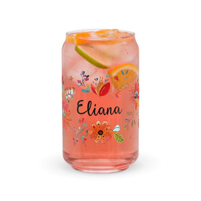 Eliana Exclusive Name Art Piece Can-Shaped Glass Home Office Work Mexican Spanish Pride Gift Cup One-Of-A-Kind Calligraphy Glass | E25 Mexicada