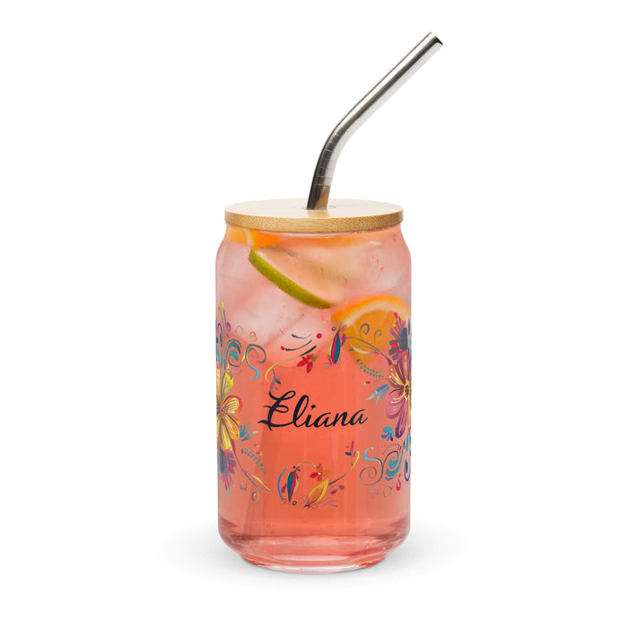 Eliana Exclusive Name Art Piece Can-Shaped Glass Home Office Work Mexican Spanish Pride Gift Cup One-Of-A-Kind Calligraphy Glass | E23 Mexicada