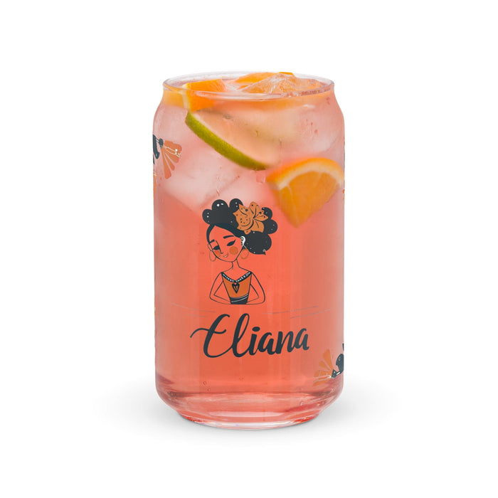 Eliana Exclusive Name Art Piece Can-Shaped Glass Home Office Work Mexican Spanish Pride Gift Cup One-Of-A-Kind Calligraphy Glass | E17 Mexicada