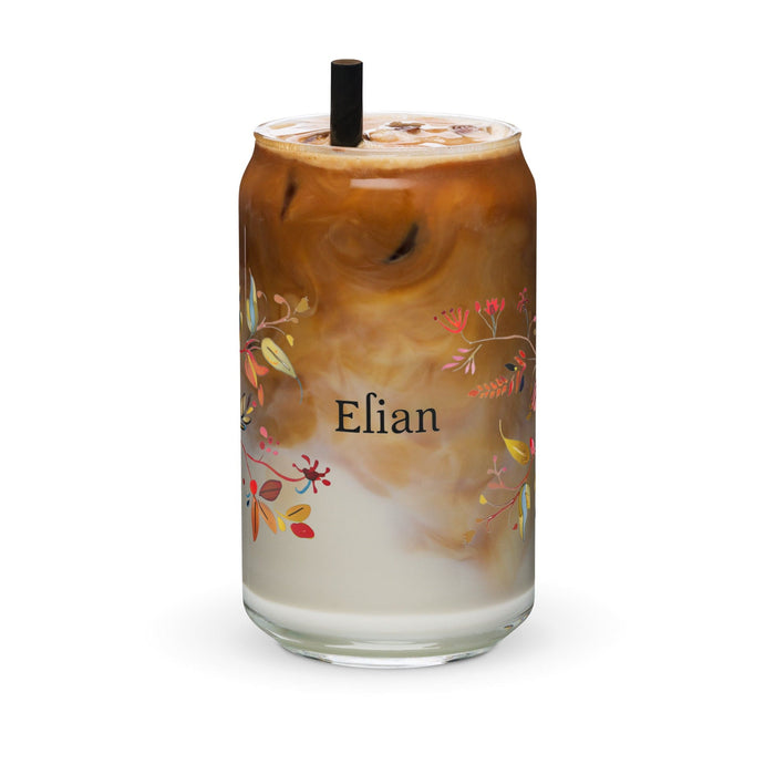 Elian Exclusive Name Art Piece Can-Shaped Glass Home Office Work Mexican Spanish Pride Gift Cup One-Of-A-Kind Calligraphy Glass | E49 Mexicada