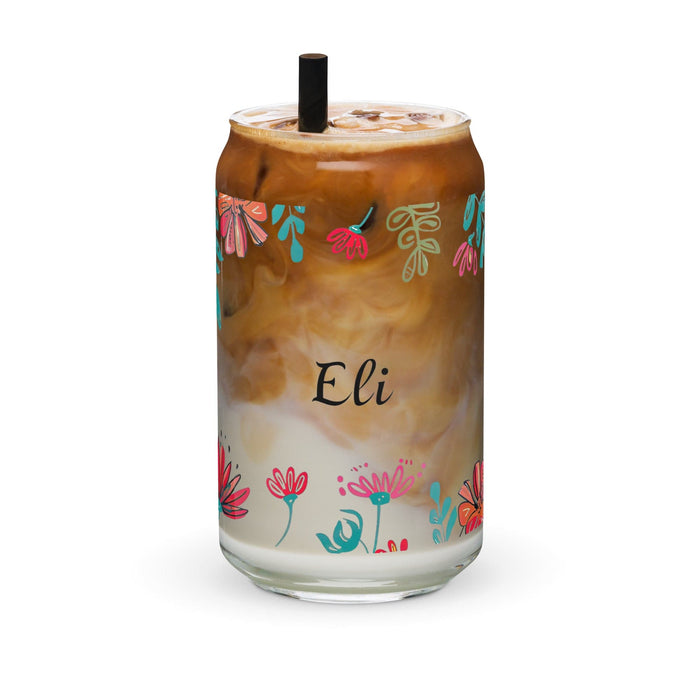 Eli Exclusive Name Art Piece Can-Shaped Glass Home Office Work Mexican Spanish Pride Gift Cup One-Of-A-Kind Calligraphy Glass | E8 Mexicada