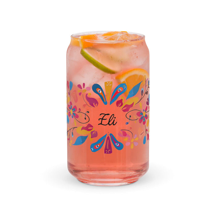 Eli Exclusive Name Art Piece Can-Shaped Glass Home Office Work Mexican Spanish Pride Gift Cup One-Of-A-Kind Calligraphy Glass | E7 Mexicada