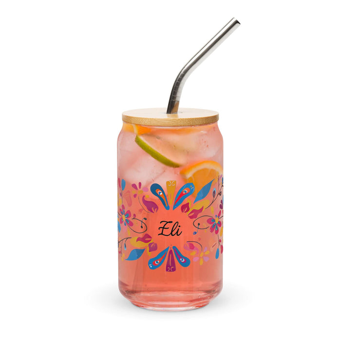 Eli Exclusive Name Art Piece Can-Shaped Glass Home Office Work Mexican Spanish Pride Gift Cup One-Of-A-Kind Calligraphy Glass | E7 Mexicada