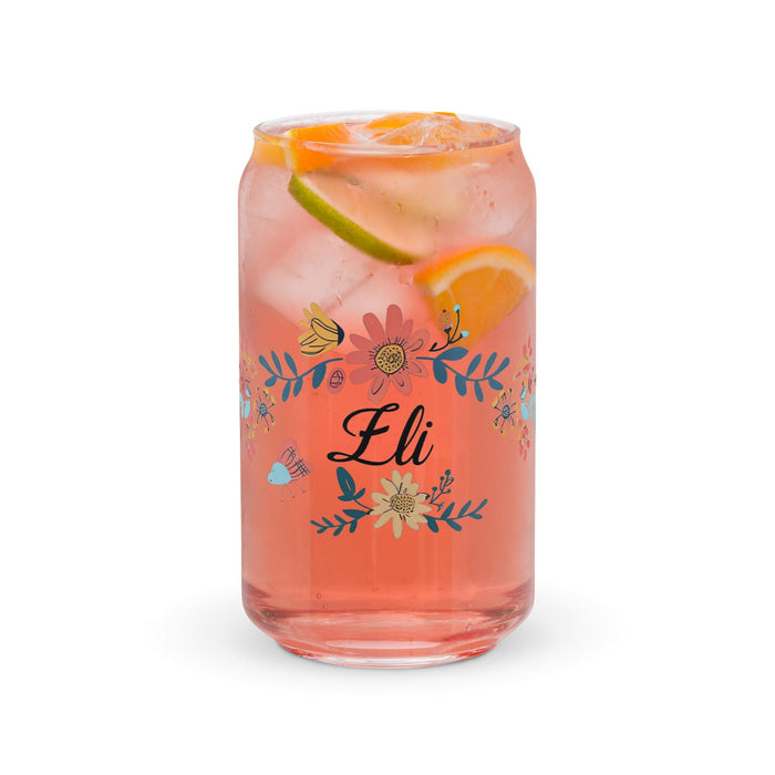 Eli Exclusive Name Art Piece Can-Shaped Glass Home Office Work Mexican Spanish Pride Gift Cup One-Of-A-Kind Calligraphy Glass | E6 Mexicada