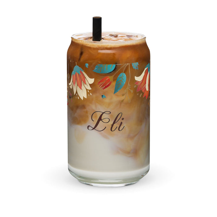 Eli Exclusive Name Art Piece Can-Shaped Glass Home Office Work Mexican Spanish Pride Gift Cup One-Of-A-Kind Calligraphy Glass | E21 Mexicada