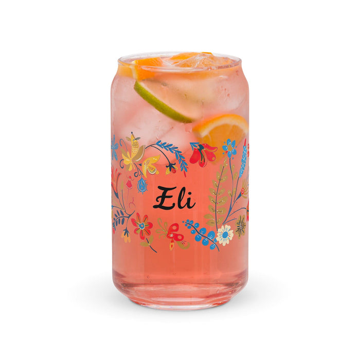 Eli Exclusive Name Art Piece Can-Shaped Glass Home Office Work Mexican Spanish Pride Gift Cup One-Of-A-Kind Calligraphy Glass | E20 Mexicada